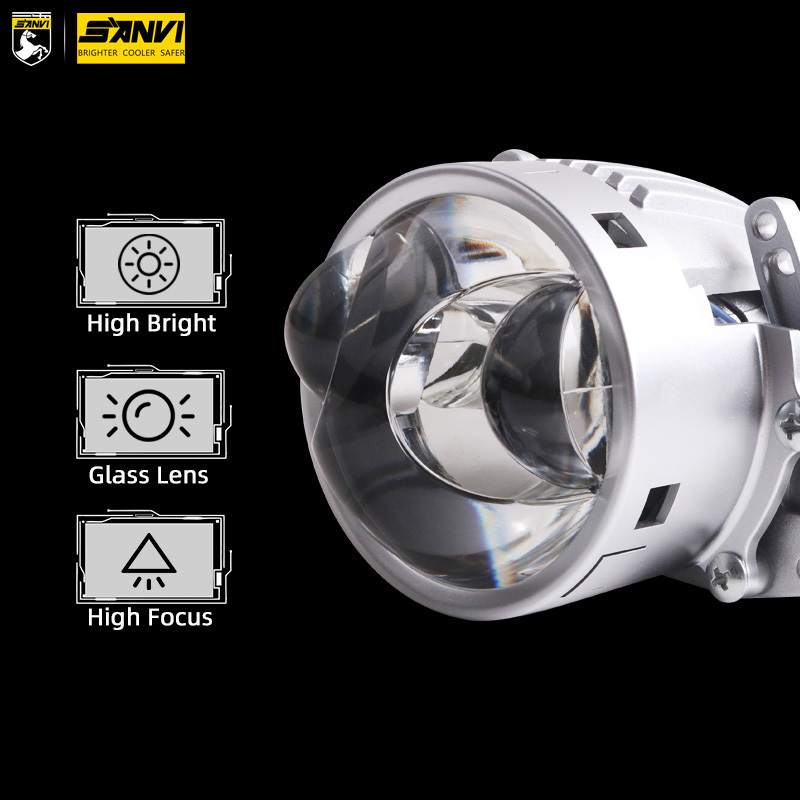 Newest Automotive LED Lighting System LK2+ 3 Inch Bi Led Dual Eye Lens 50w 6000k High Power Aftermarket Headlight Projector Lens Lamp  