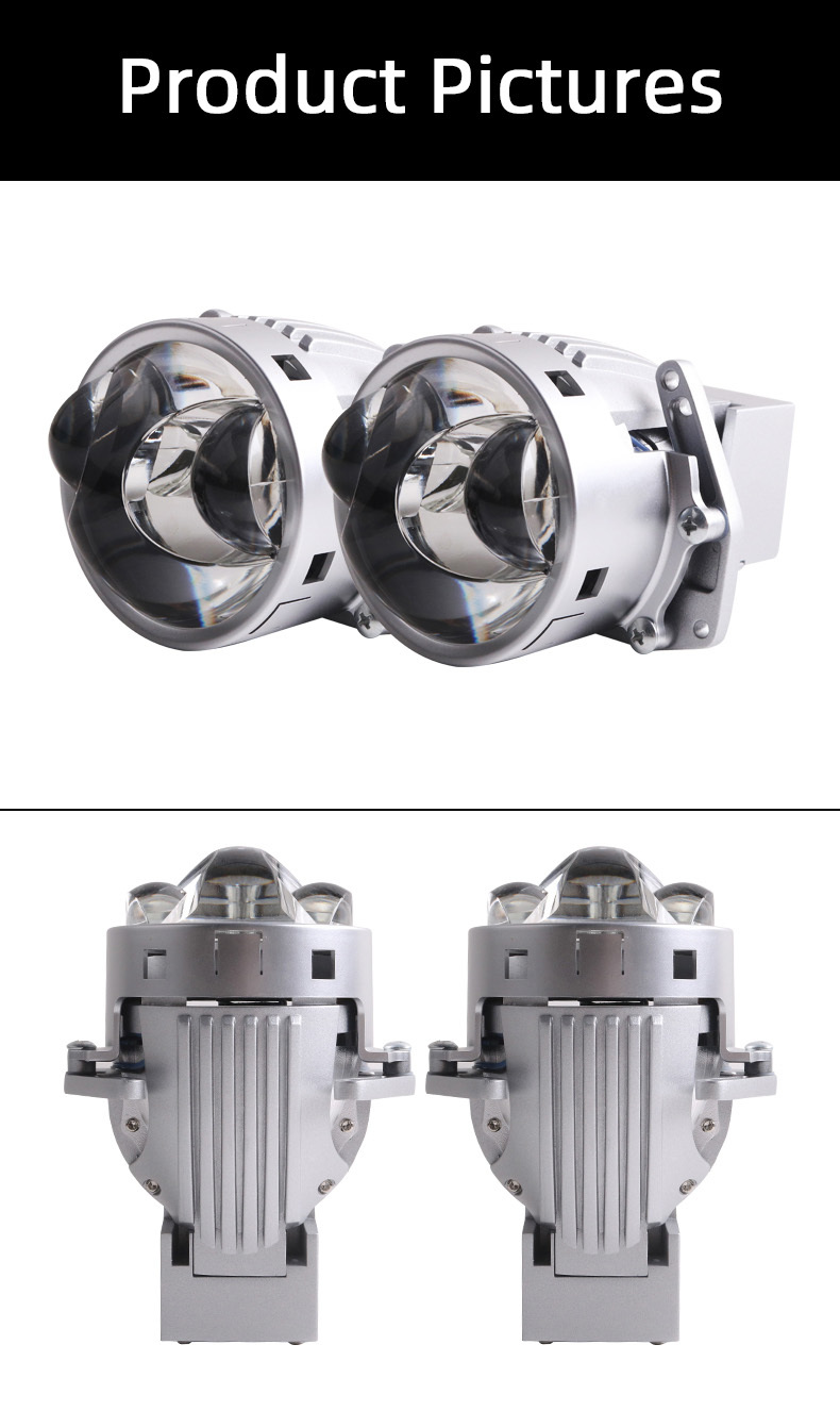 Newest Automotive LED Lighting System LK2+ 3 Inch Bi Led Dual Eye Lens 50w 6000k High Power Aftermarket Headlight Projector Lens Lamp  