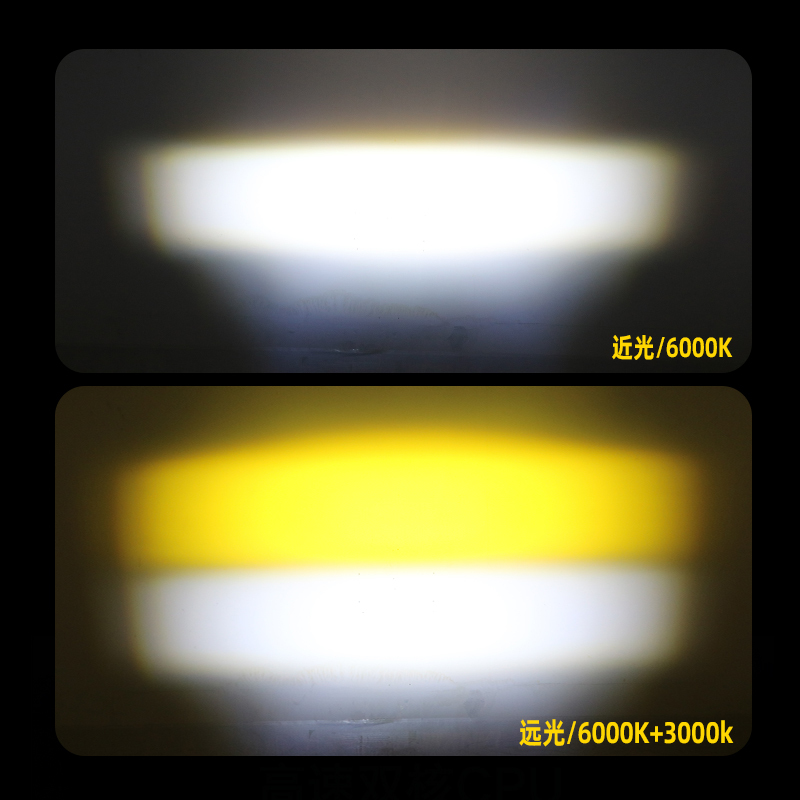 Factory new arrival S03 customize three inch eye waterproof led projector lens headlights 48w white yellow dual color motorcycle led light bulbs  