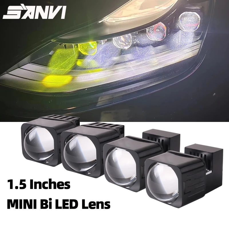 Sanvi 1.5 Inch China Hot Sale Auto LED Projector Lens Headlights Motorcycle Auto Universal Fit LED Low Beam Module High Beam Car Light Bulbs  