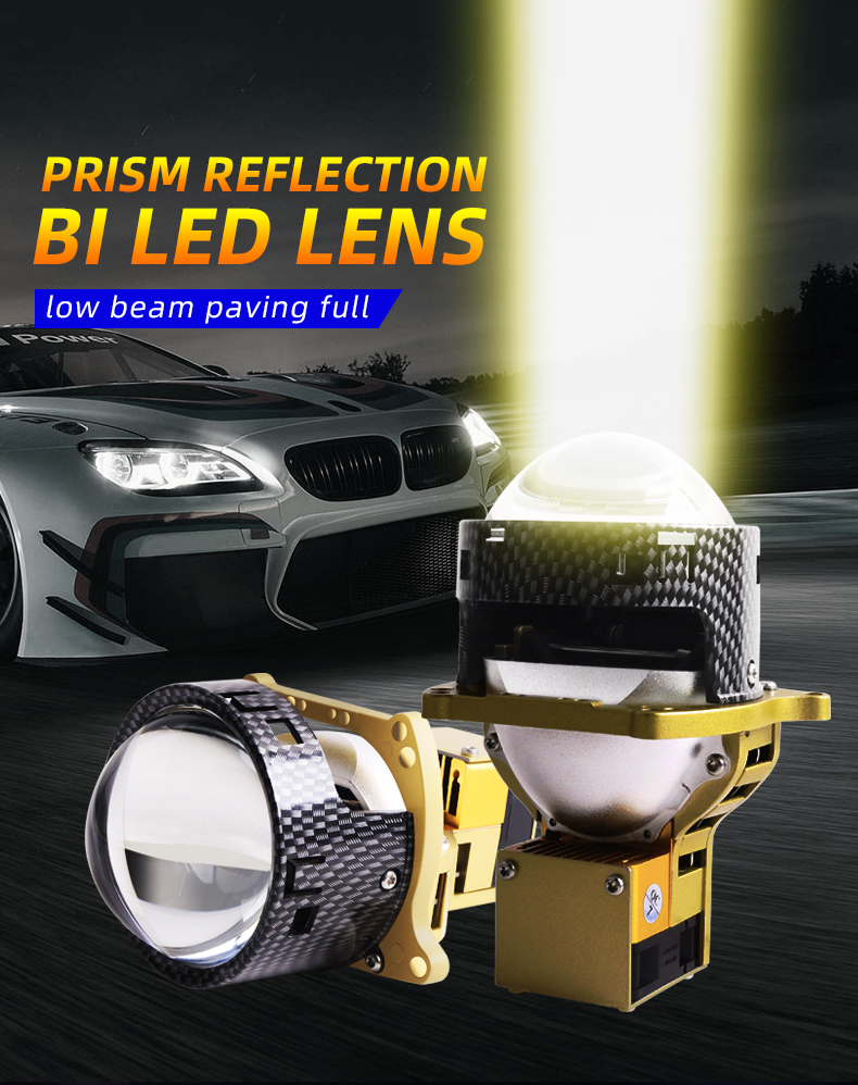 Sanvi New Arrival F60 3 Inch 5500K Bi Led Lens Projector Lens Headlight 55w Super Bright Automotive Auto Lighting Conversion kit   