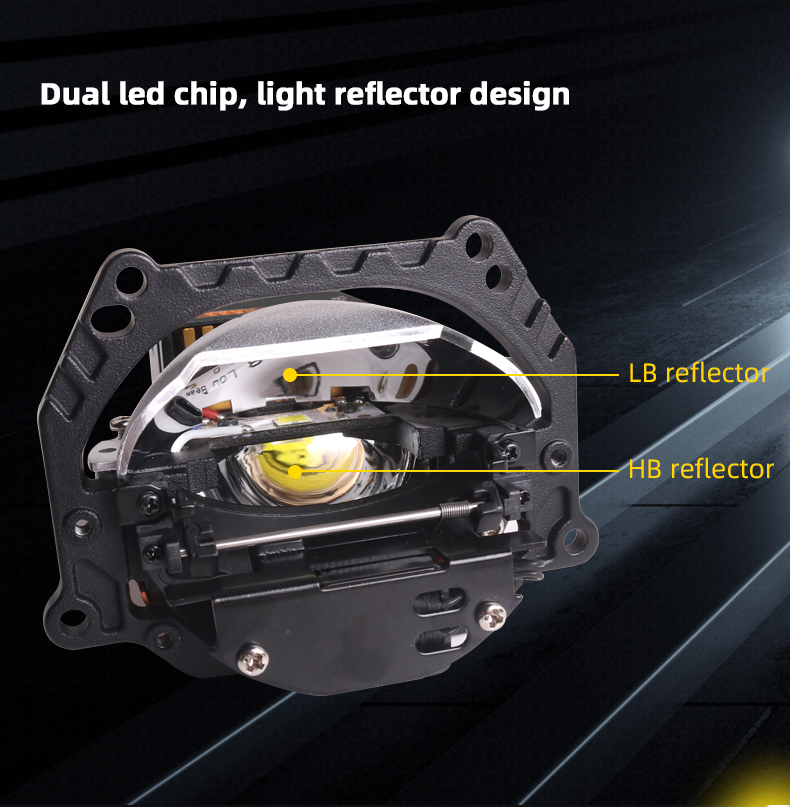 Sanvi auto light factory oem odm customization 3 inch L60 bi led laser projector lens headlight 61w 5500k super bright high quality aftermarket automotive bi led lens retrofit  