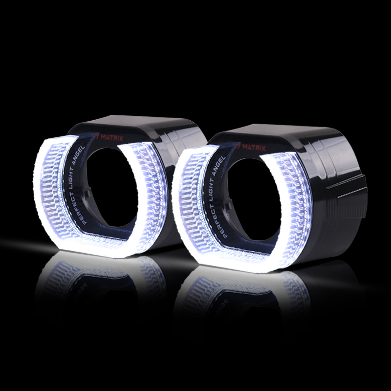 Sanvi 3 inch I7 3 inch led projector lens headlight cover shroud with white color led angel eye  
