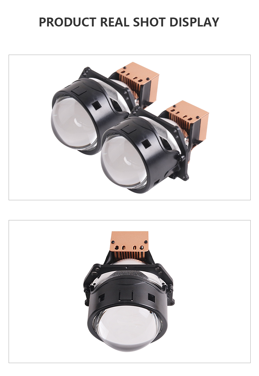 Sanvi auto lights new 3 inch L55 bi led laser projector lens headlights 65w 72w 6000k automotive lighting system bi led lens retrofit kits  