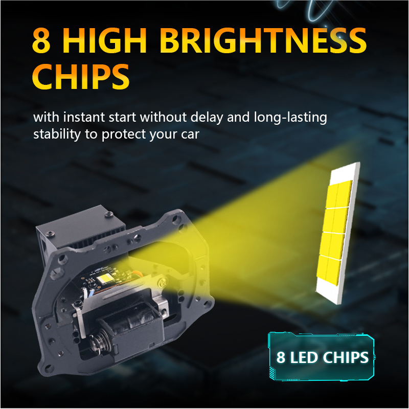 Sanvi auto lights 3 inch A7 bi led projector lens headlight 55w 6000k automotive auto lighting system bi led lens retrofit kits  