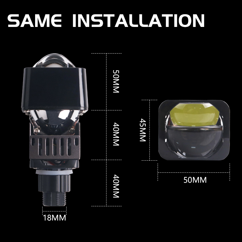 Sanvi factory hot sale 1.5 inch matrix bi led projector lens headlights for car and motorcycle headlights 52w 6000k super bright auto led bulbs  