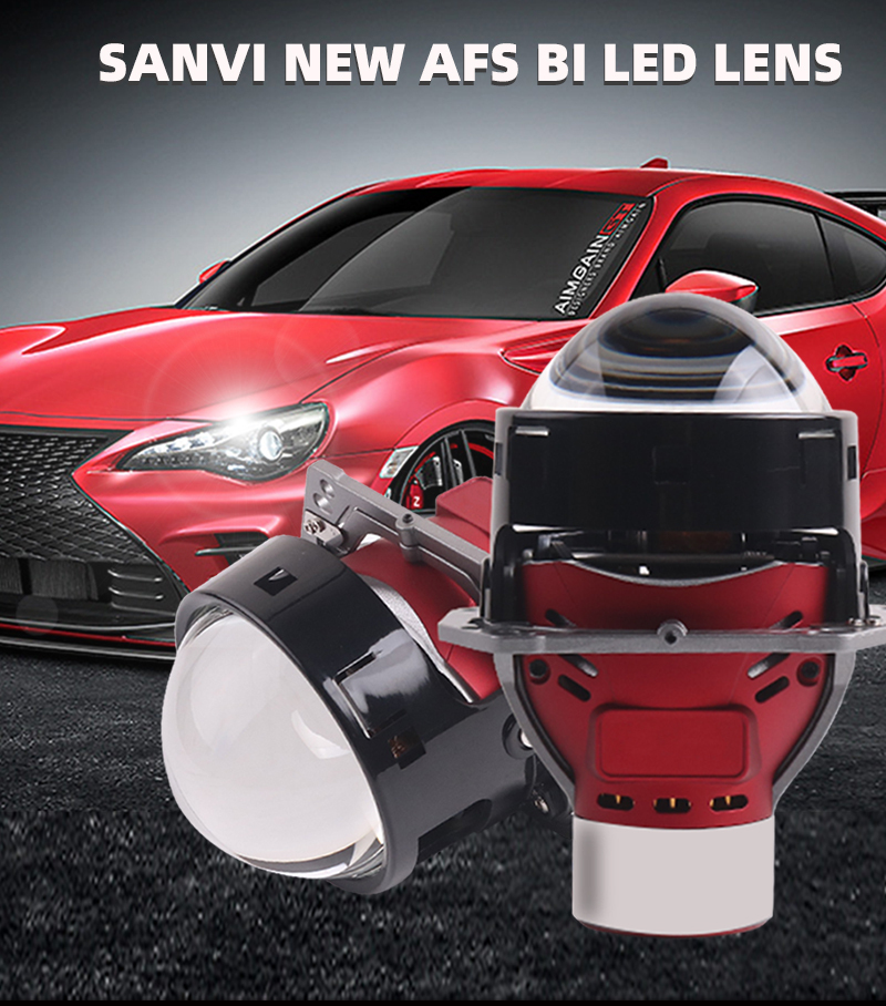 Sanvi 60W 6000K Super Bright AFS 3 Inch Bi LED Projector Lens Headlights Retrofit Kits New Arrival Auto Lighting System  