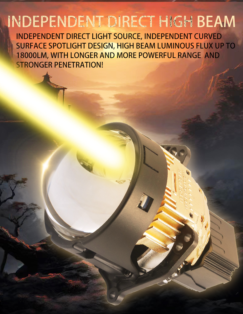 Sanvi New Arrival 50W 75W LED Headlights 5500K Auto Lighting System with 3 Inch LK11 and 3.0 Bi LED Lens Headlights  