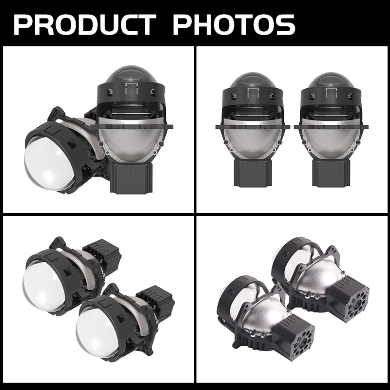 Factory Wholesale 3.0-inch Lens Car LED Headlights Projector Lamp A11 Pro Lens 64W 6 Low Beam 2 High Beam 12V Universal 6000K  