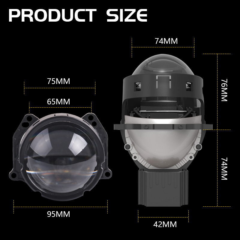 3.0 inch LED Lens Projection Lamp Led Lens Headlights A11 Pro Lens Headlights Aluminum 12V Universal Cars  