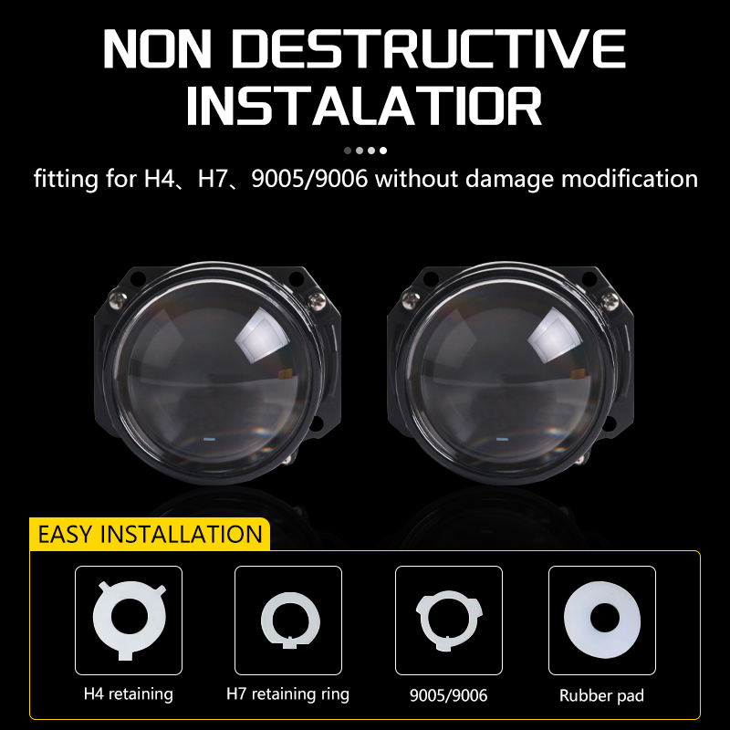 Sanvi 2024 New Arrival 2.5 inch S6 Pro Led Projector Lens 5500K 48W Single Reflector Lossless Led Lens for Car  