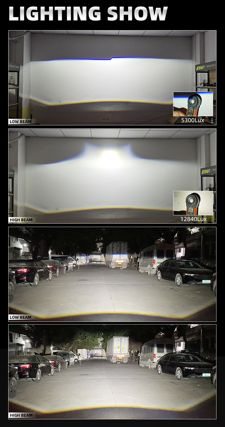 High quality Sanvi new arrival 12v S5-3 2.5 36W 51W 6000K inch bi led projector lens headlight with 2pcs direct high beam lens for car light motorcycle light  