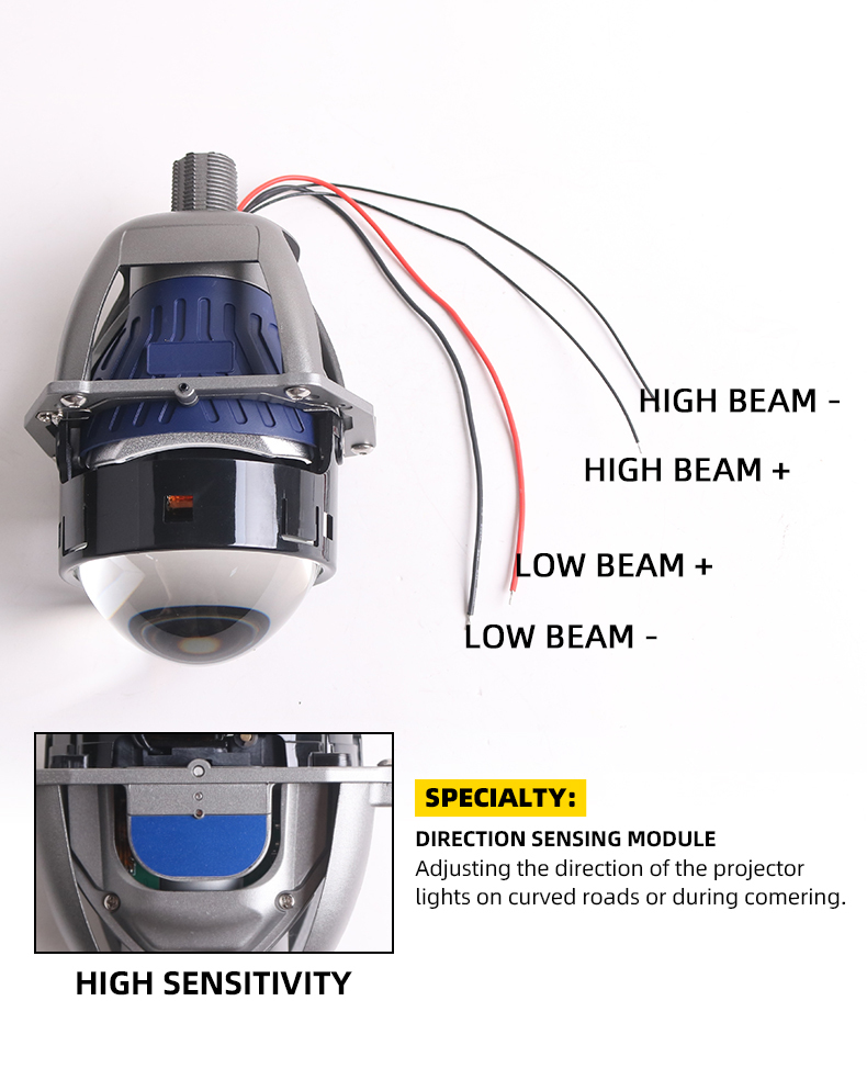 Sanvi New arrival popular AF02 AFS car led projector lens headlight 3.0 size 56w 67w 5500k super brightness auto projector lens lights  