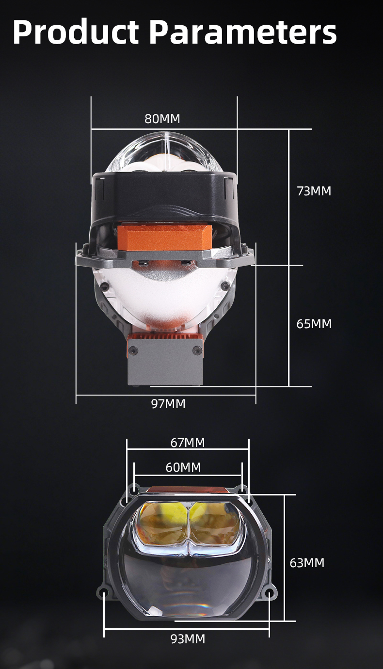 Super bright automotive lighting sysetm wholesale high quality new arrival 3 inch 12v 48w 76w 6000k SU7 car led projector lens headlights   