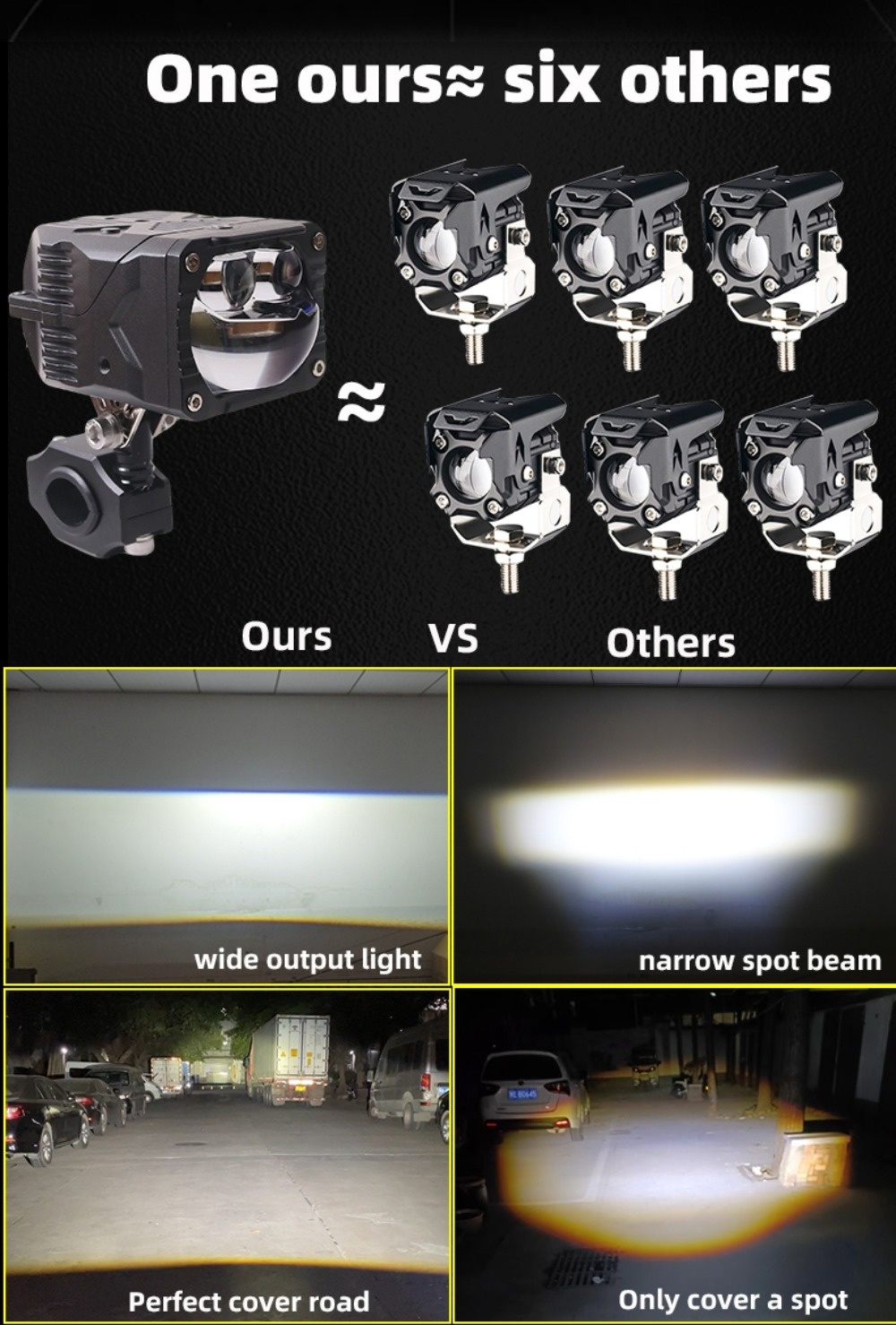 SANVI brand new arrival 12v 33w 55w  5500k S15 motorcycle led spotlight work light fog lamp led flash light for moto  