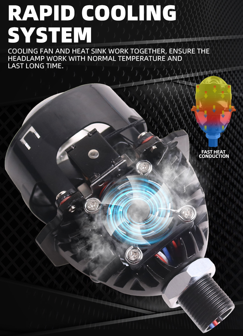 Sanvi Auto Light Accessories 45 W 6000K 2.5 Inch S61 Led Projector Lens Headlight Lamp Upgrade for Car Motorcycle  