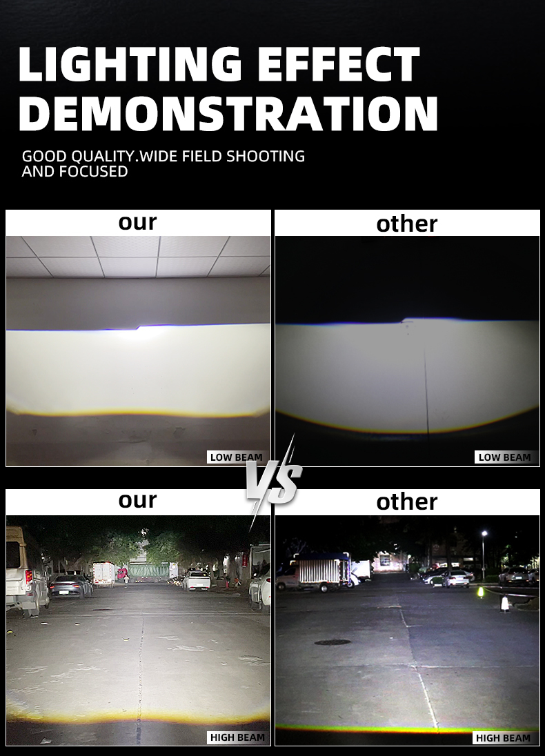 Sanvi Auto Lights High Quality 48 Watt 5500K 2.5 Inch S62 Bi LED Projector Lens Headlight Lamp for Car Motorcycle Light  