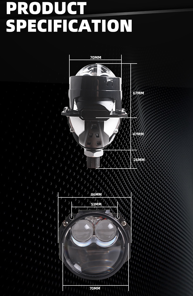 Sanvi Auto Lights High Quality 48 Watt 5500K 2.5 Inch S62 Bi LED Projector Lens Headlight Lamp for Car Motorcycle Light  