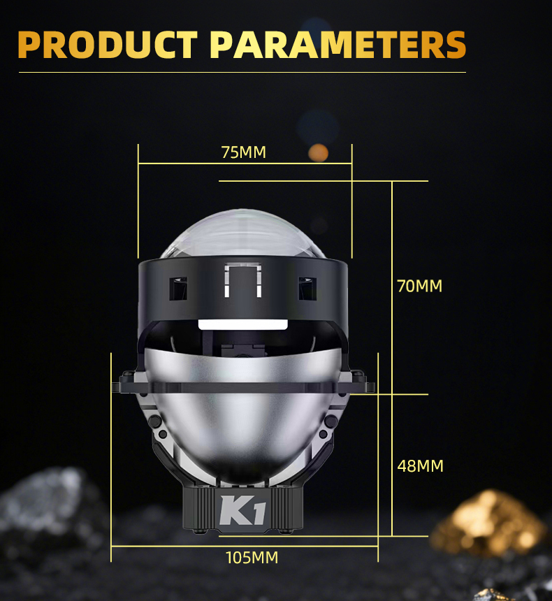 Sanvi KUIJIA Armor Series Especially for Agents Abroad 3 inch Size 55W 6000K K1 LED Projector Lens Headlights Upgrading Retrofit Kits for Car Motorcycle Lights  