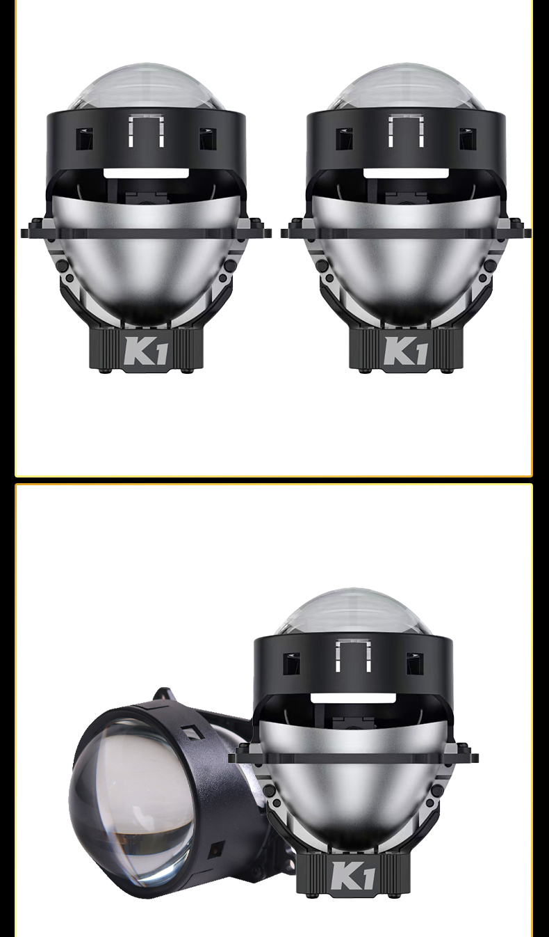 Sanvi KUIJIA Armor Series Especially for Agents Abroad 3 inch Size 55W 6000K K1 LED Projector Lens Headlights Upgrading Retrofit Kits for Car Motorcycle Lights  