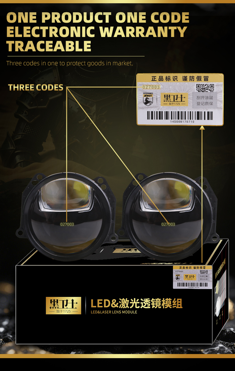 Sanvi KUIJIA Armor Series Especially for Agents Abroad 3 inch Size 70W 6000K K5 LED Projector Lens Headlights Upgrading Retrofit Kits for Car Motorcycle Headlights  