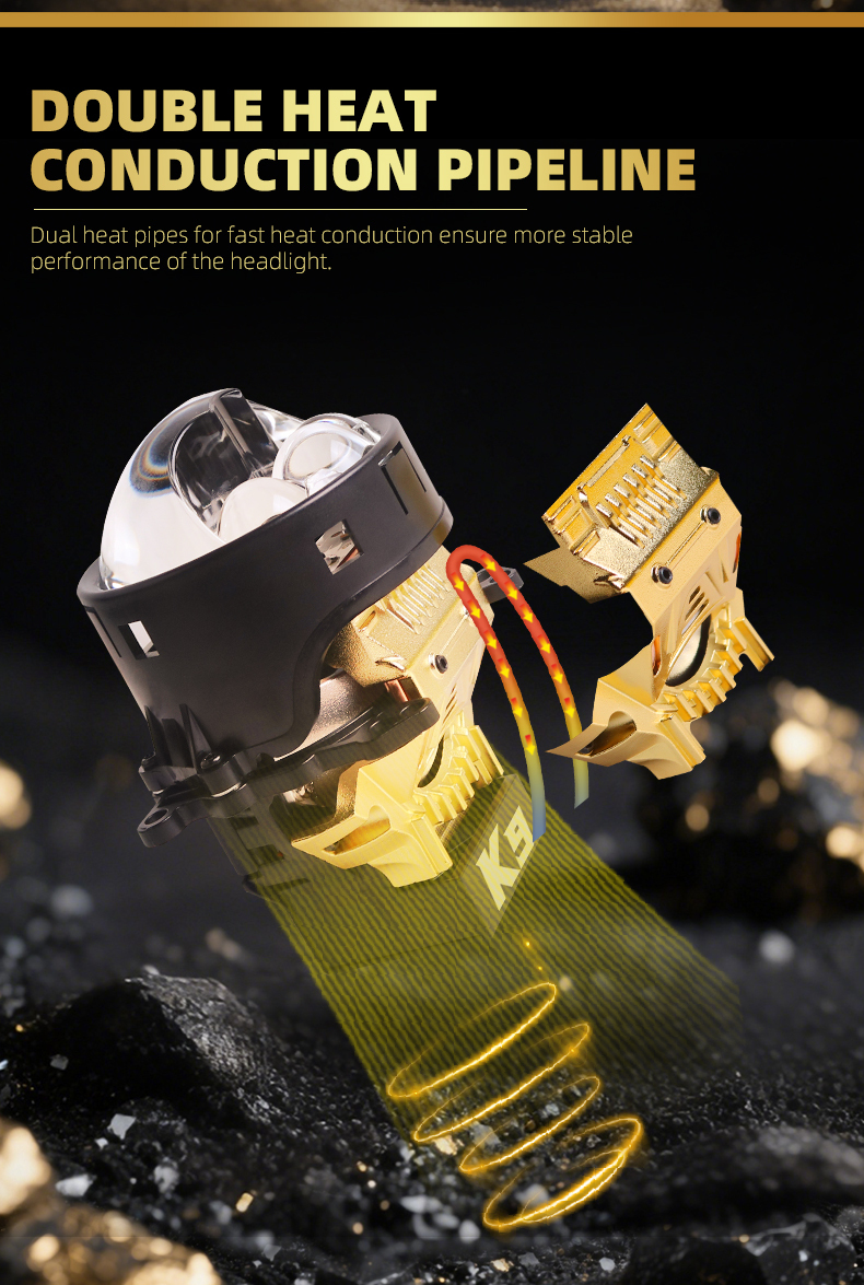 Sanvi KUIJIA Armor Series Especially for Agents Abroad 3 inch Size 90W 6000K K9 LED Projector Lens Headlights Upgrading Retrofit Kits for Car Motorcycle Headlights  