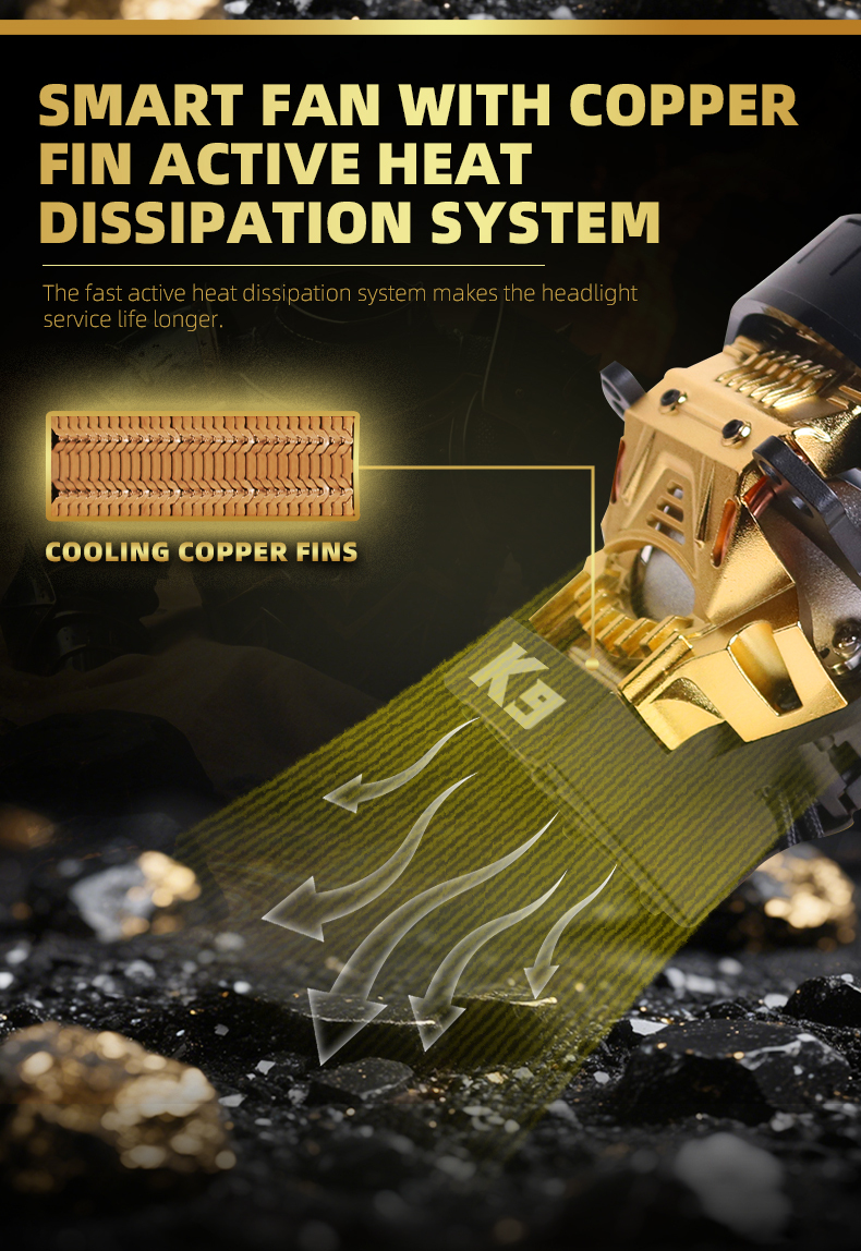 Sanvi KUIJIA Armor Series Especially for Agents Abroad 3 inch Size 90W 6000K K9 LED Projector Lens Headlights Upgrading Retrofit Kits for Car Motorcycle Headlights  