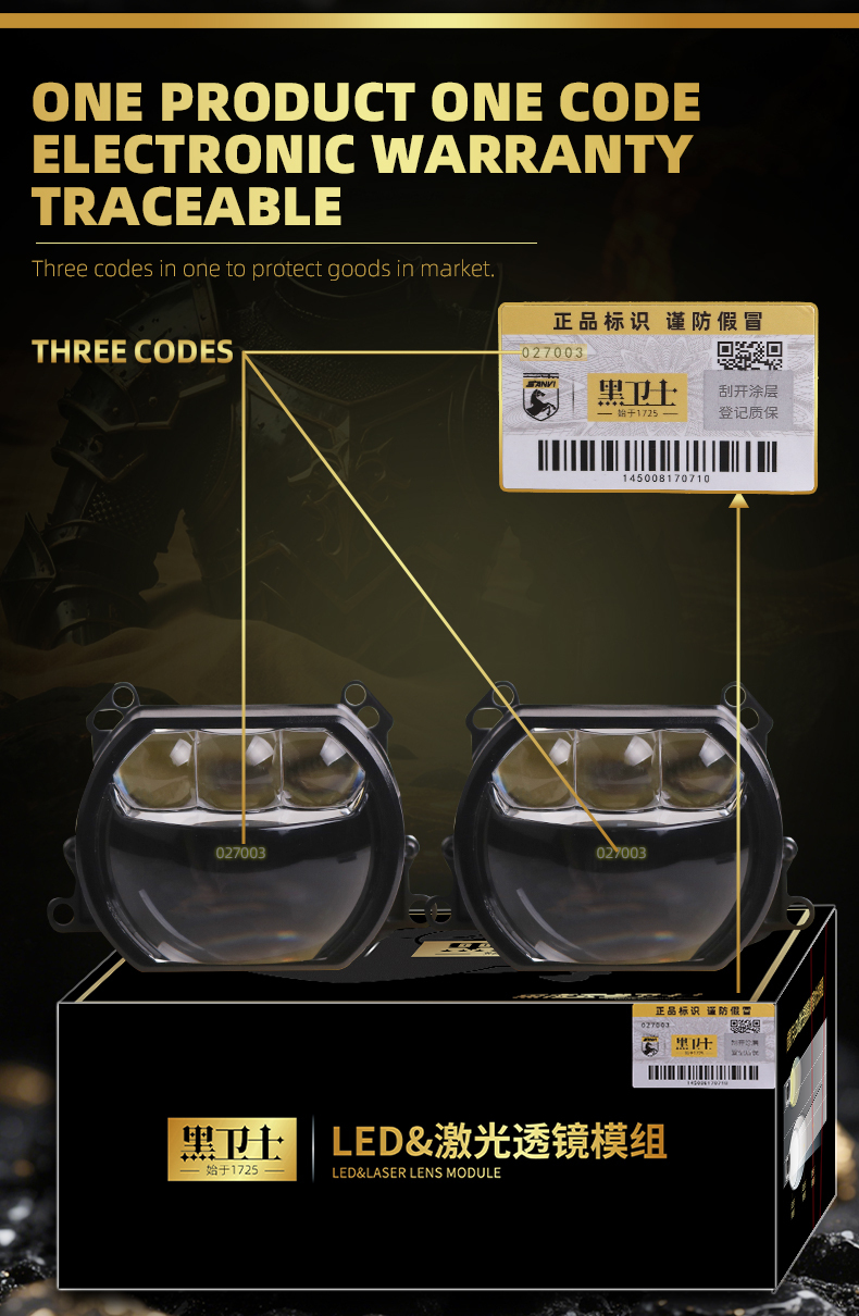 Sanvi KUIJIA Armor Series Especially for Agents Abroad 3 inch Size 90W 6000K K10 LED Projector Lens Headlights Upgrading Retrofit Kits for Car Motorcycle Headlights  