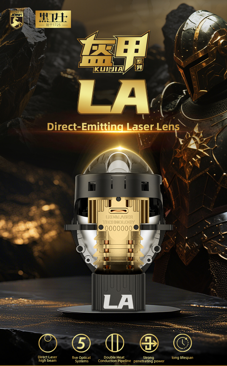 Sanvi KUIJIA Armor Series Especially for Agents Abroad 3 inch Size 75W 6000K LA Car LED Projector Lens Headlights Upgrading Retrofit Kits for Car Motorcycle Headlights  