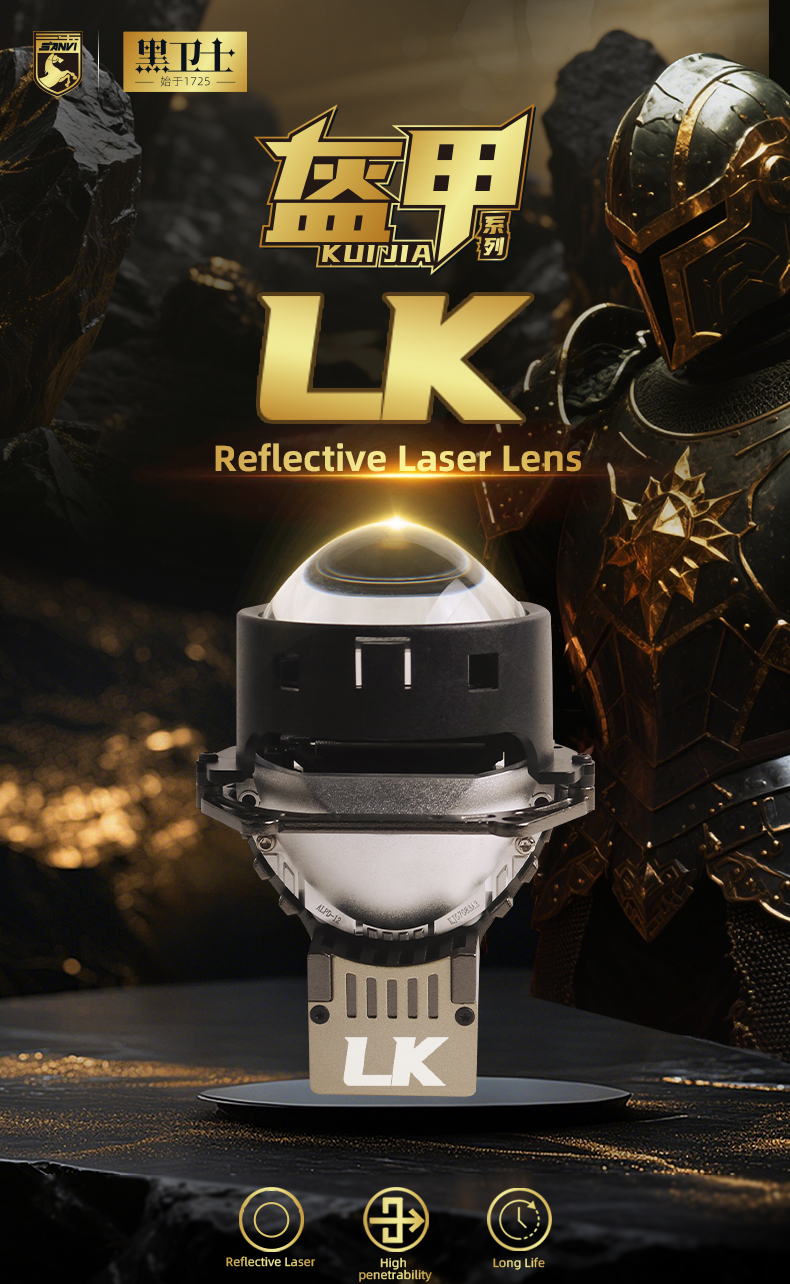 Sanvi KUIJIA Armor Series Especially for Agents Abroad 3 inch Size 75W 6000K LK Auto Bi LED Projector Lens Headlights Upgrading Retrofit Kits for Car Motorcycle Headlights  