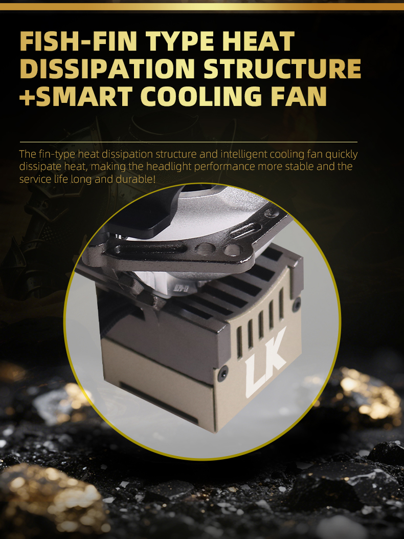 Sanvi KUIJIA Armor Series Especially for Agents Abroad 3 inch Size 75W 6000K LK Auto Bi LED Projector Lens Headlights Upgrading Retrofit Kits for Car Motorcycle Headlights  