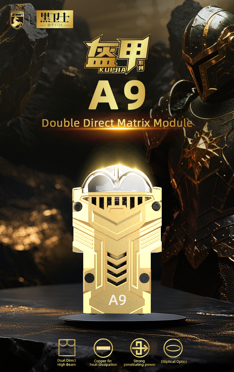 New arrival 1.5 1.6 inch 55W 6000K 4300K A9 matrix bi led projector lens headlight modules for car motorcycle headlights retrofit kits  