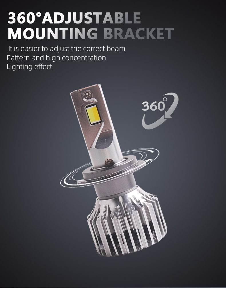 Sanvi brand aftermarket auto lighting system plug and play 70w 3000k 4300k 6000k h1 h4 h7 h11 9005 9006 9012 ai bluetooth app control led headlight bulbs  