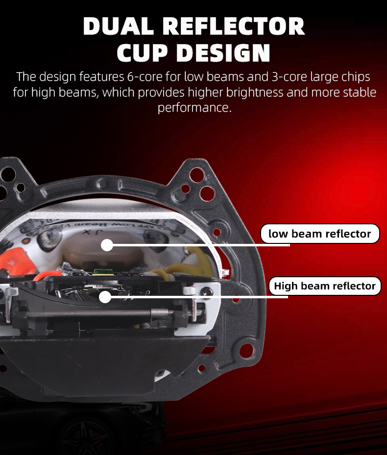 Sanvi auto lights new arrive 3 inch h4 h7 9005 61w 3000k 4500k 6000k Ai60 APP bluetoothe controlled 3 inch led projector lens headlights for car motorcycle headlight  