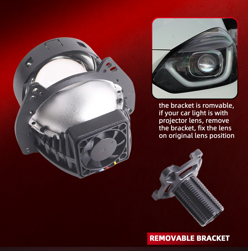 Sanvi auto lights new arrive 3 inch h4 h7 9005 61w 3000k 4500k 6000k Ai60 APP bluetoothe controlled 3 inch led projector lens headlights for car motorcycle headlight  