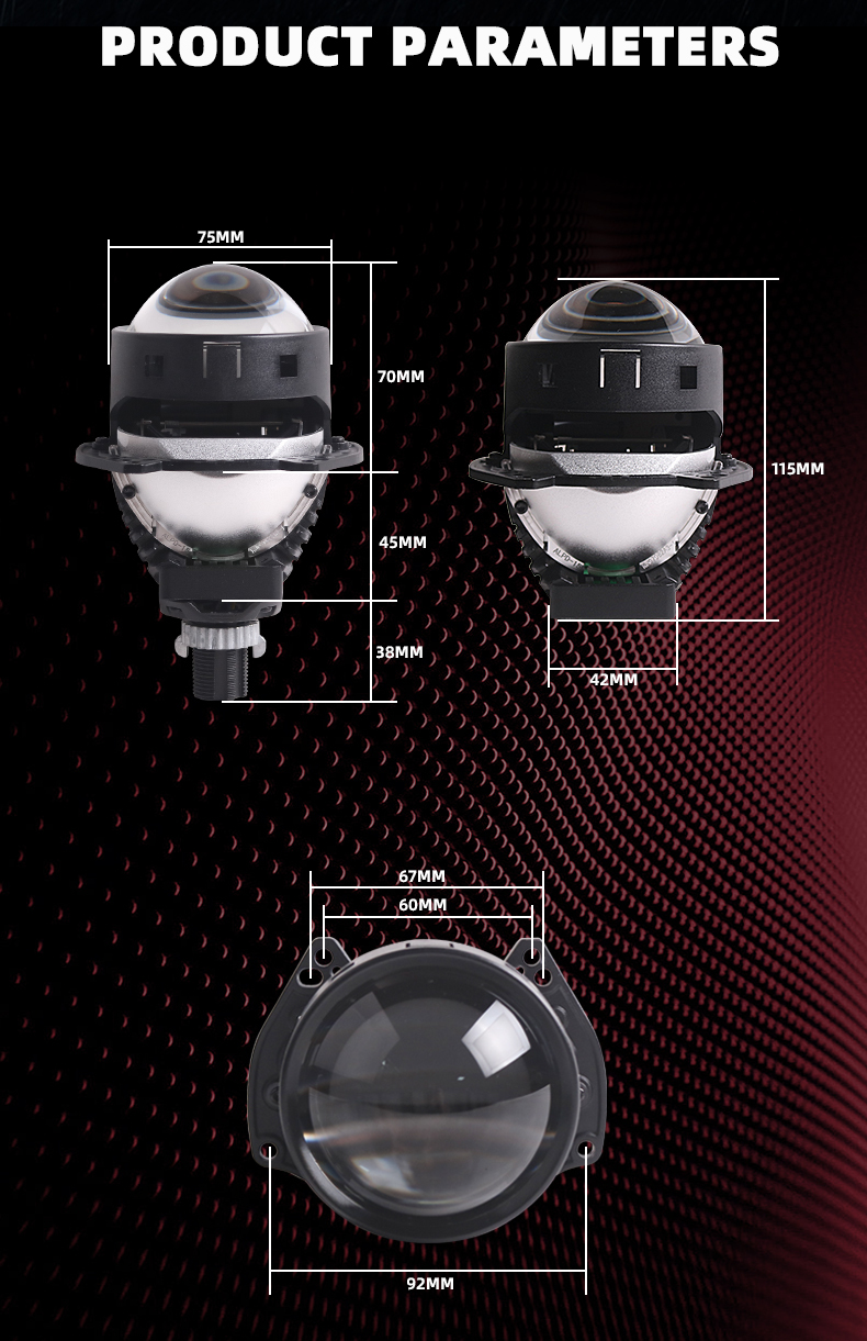 Sanvi auto lights new arrive 3 inch h4 h7 9005 61w 3000k 4500k 6000k Ai60 APP bluetoothe controlled 3 inch led projector lens headlights for car motorcycle headlight  