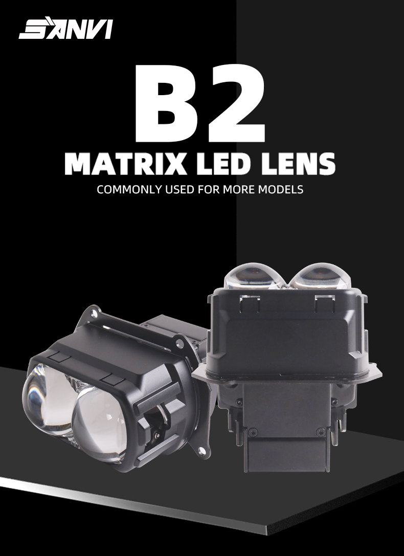 New Arrival Aftermarket Auto Lighting System 68w B2 3.0 Car matrix Blue Lens with Dual Lens High Low Beam Led Projector Lens Headlight  