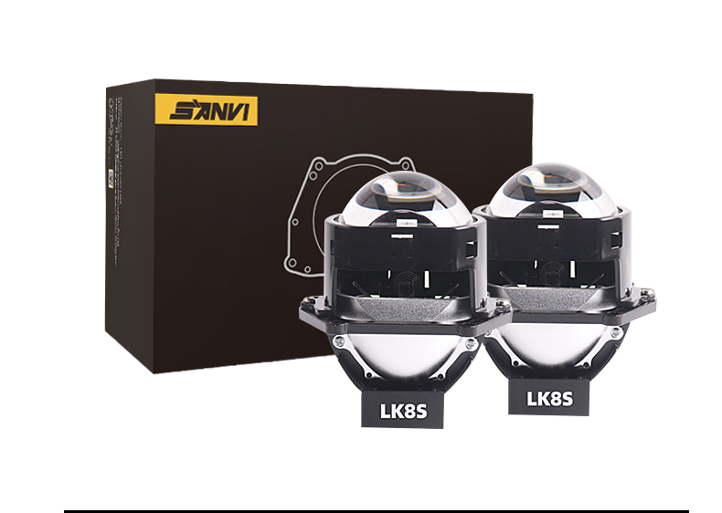 China auto lights factory high quality 3 inch 60w 6000k universal LK8S car led projector lens headlights motorcycle light  