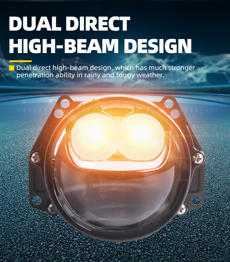 Sanvi auto lights new arrival 3 inch 75W 6000K high power LK82 led projector lens headlights for car light upgrading retrofit kit  