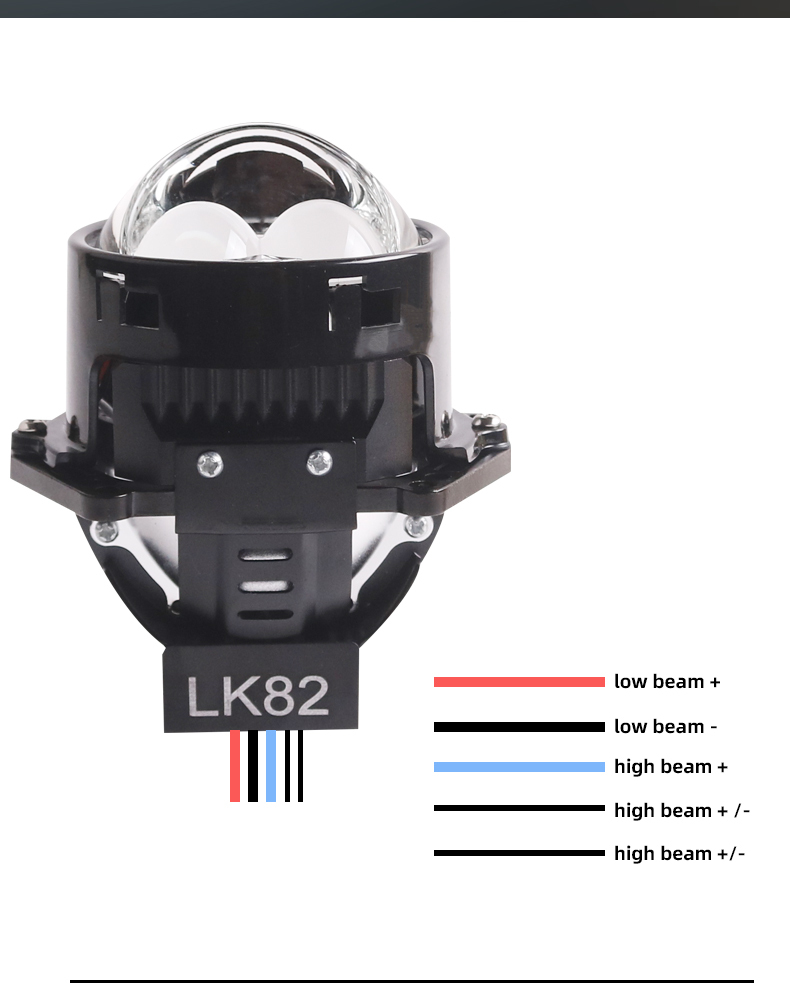 Sanvi auto lights new arrival 3 inch 75W 6000K high power LK82 led projector lens headlights for car light upgrading retrofit kit  