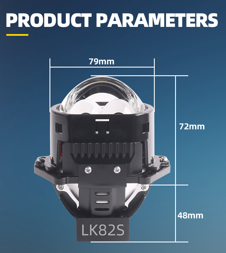 Sanvi auto lights new arrival 3 inch 75W 6000K high power LK82S led projector lens headlights for car light upgrading retrofit kit  