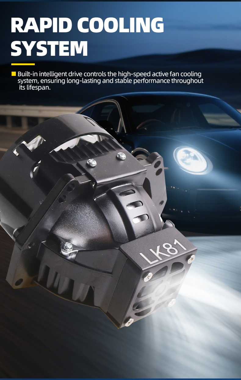 Sanvi aftermarket auto lighting systems 3 inch LK81 car led projector lens headlights 45w 70w 6000k super bright auto light factory from China  