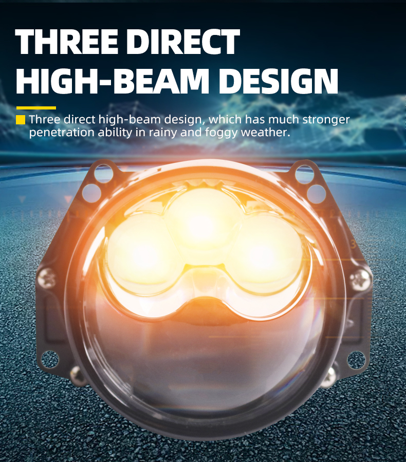 Sanvi aftermarket auto lighting systems universal fitting 3 inch LK83 car led projector lens headlights 3.0 45w 80w 6000k super bright auto light factory from China  