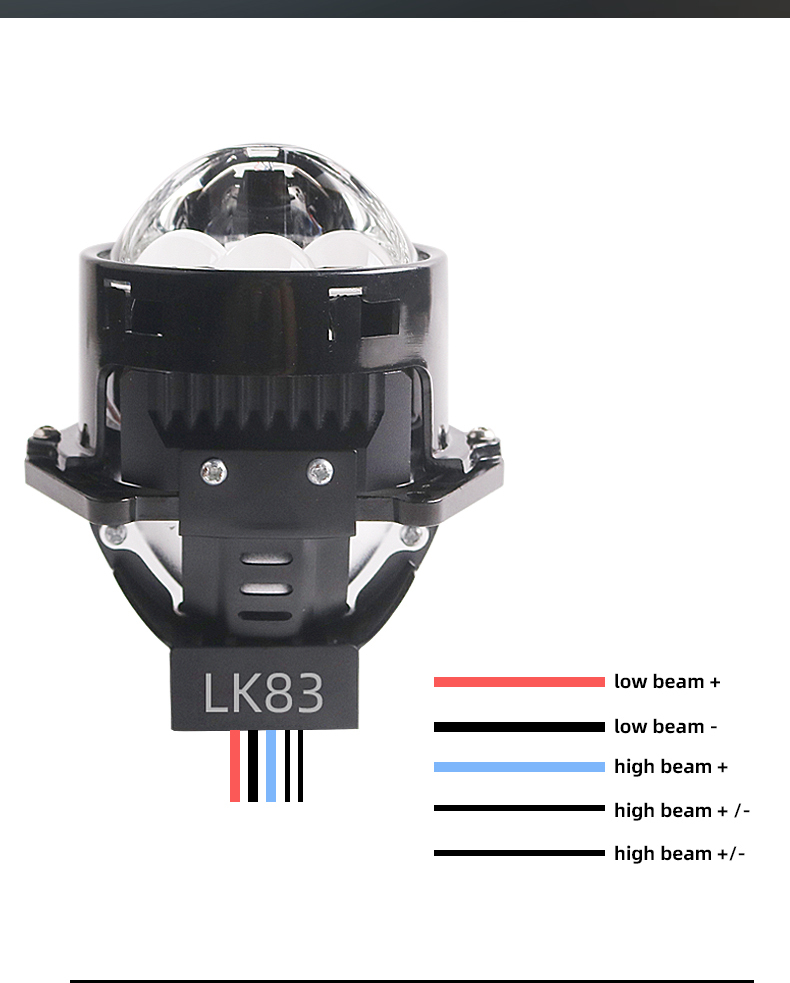 Sanvi aftermarket auto lighting systems universal fitting 3 inch LK83 car led projector lens headlights 3.0 45w 80w 6000k super bright auto light factory from China  