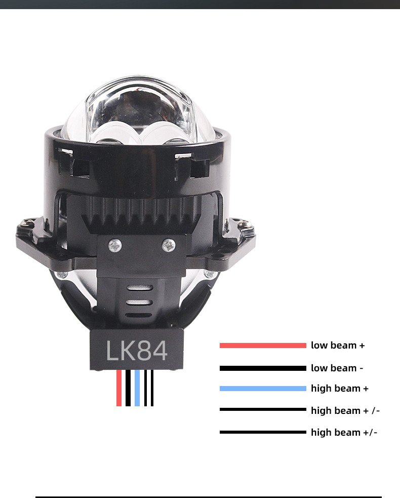 Sanvi aftermarket auto lighting systems universal fitting 3 inch LK84 car led projector lens headlights 3.0 45w 80w 6000k super bright auto light factory from China  