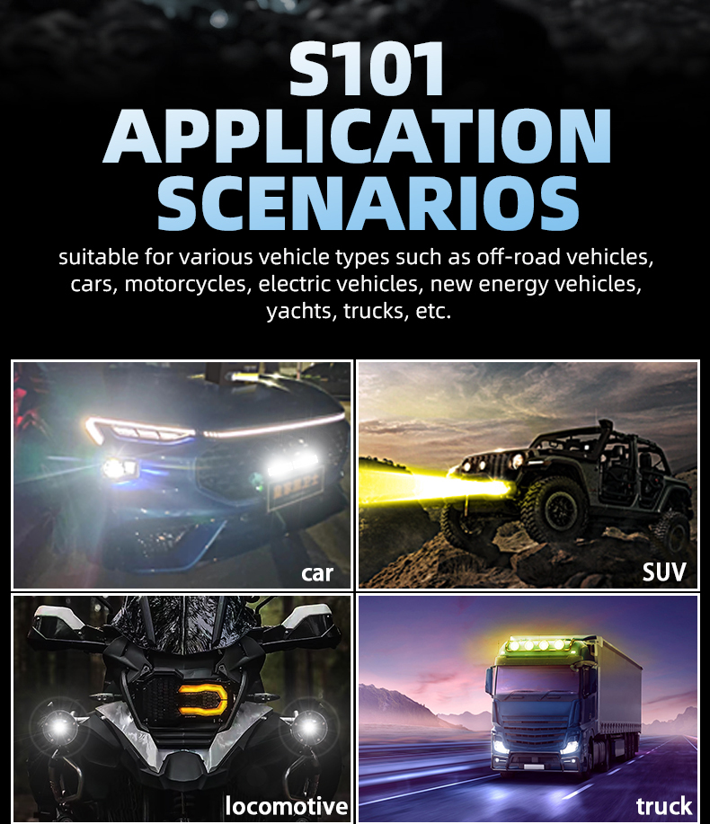 Sanvi auto lighting system new arrvial S101 led grille light 68w 6000k high low beam super bright LED Grille Light Bar  