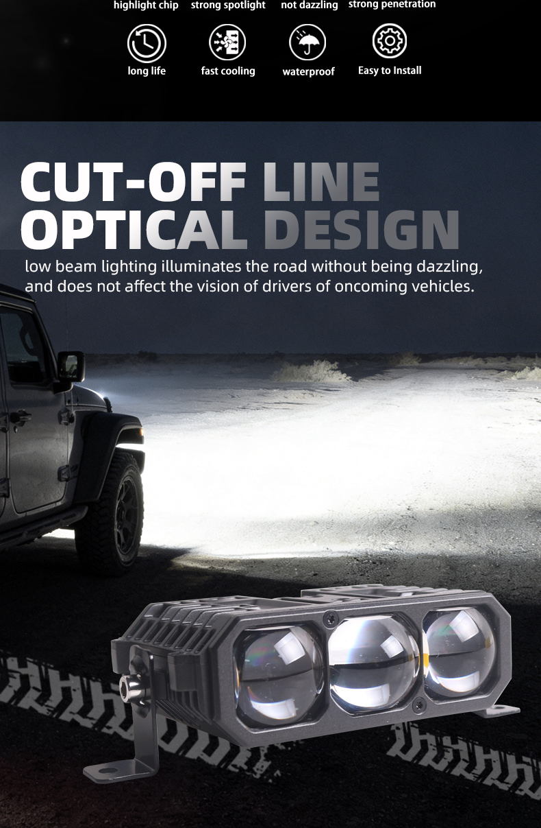 Sanvi Automotive LED Lamps S30 Car Light 60W Low 90W High Beam 6000K White Light - Grille/Head/Fog/Work/Driving Lights  