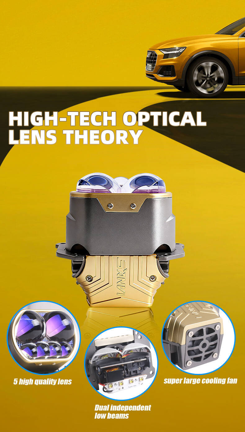 Sanvi auto lighting factory new arrival L600S 63w 6000k 3 inch matrix auto car led projector lens headlight high power super bright aftermarket auto lamps