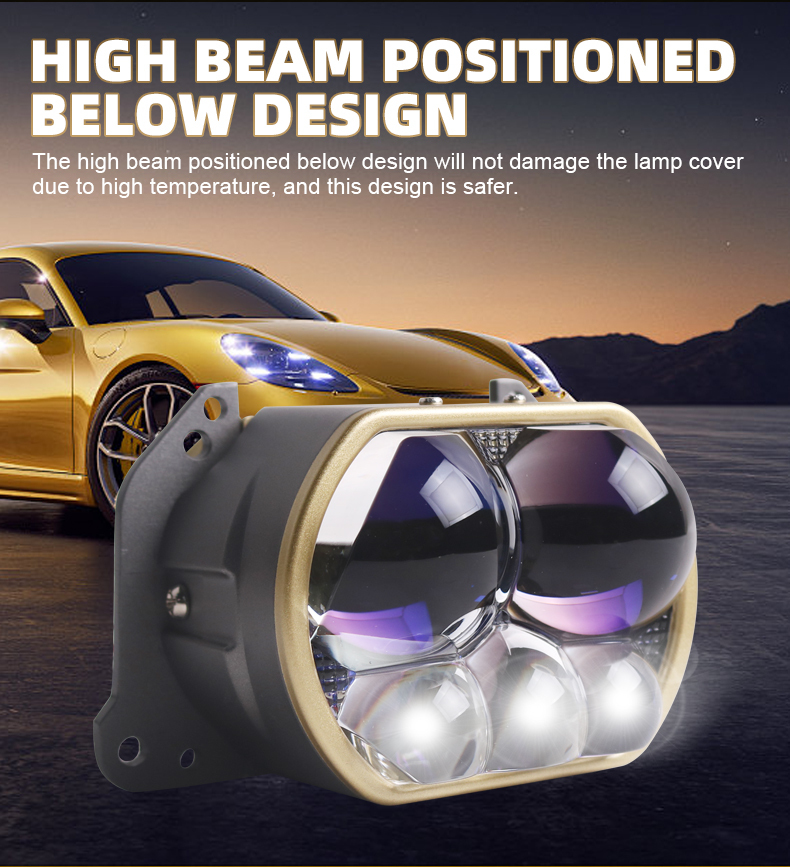 Sanvi auto light wholesale factory oem odam new arrival L500S led projector lens headlight 3.0 universal fitting high power high brightness aftermarket led projector lens headlights  
