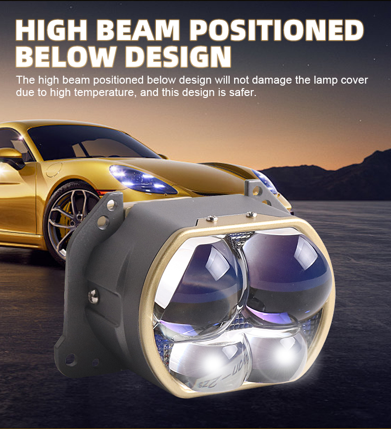 China Sanvi official aftermarket automotive led headlights 3 inch 58w 6000k high quality super bright L400S car projector lens headlights universal fitting retrofit kits